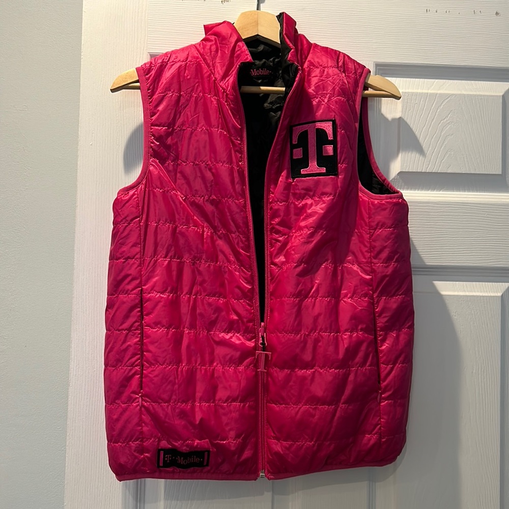 Reversible Hot Pink & Black Down Vest